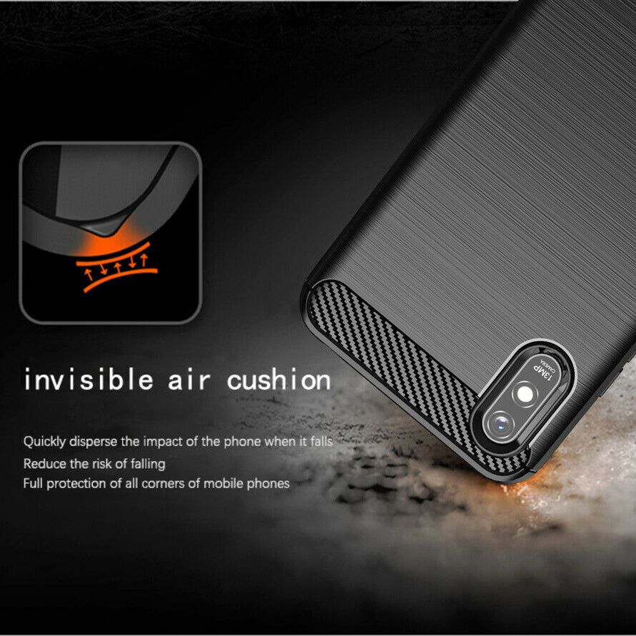 Funda para Xiaomi Redmi 9AT / 9A, Techsuit, Carbono, Negra