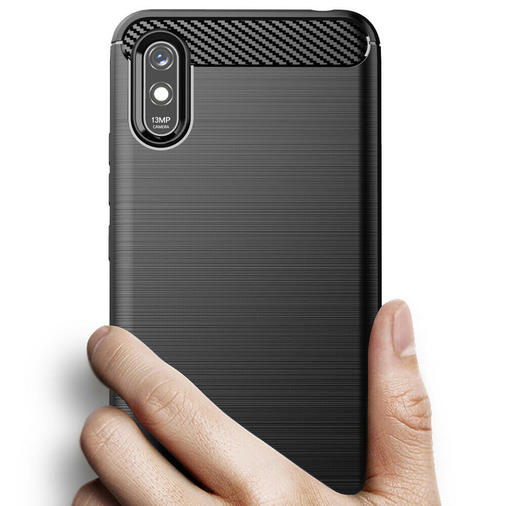 Funda para Xiaomi Redmi 9AT / 9A, Techsuit, Carbono, Negra