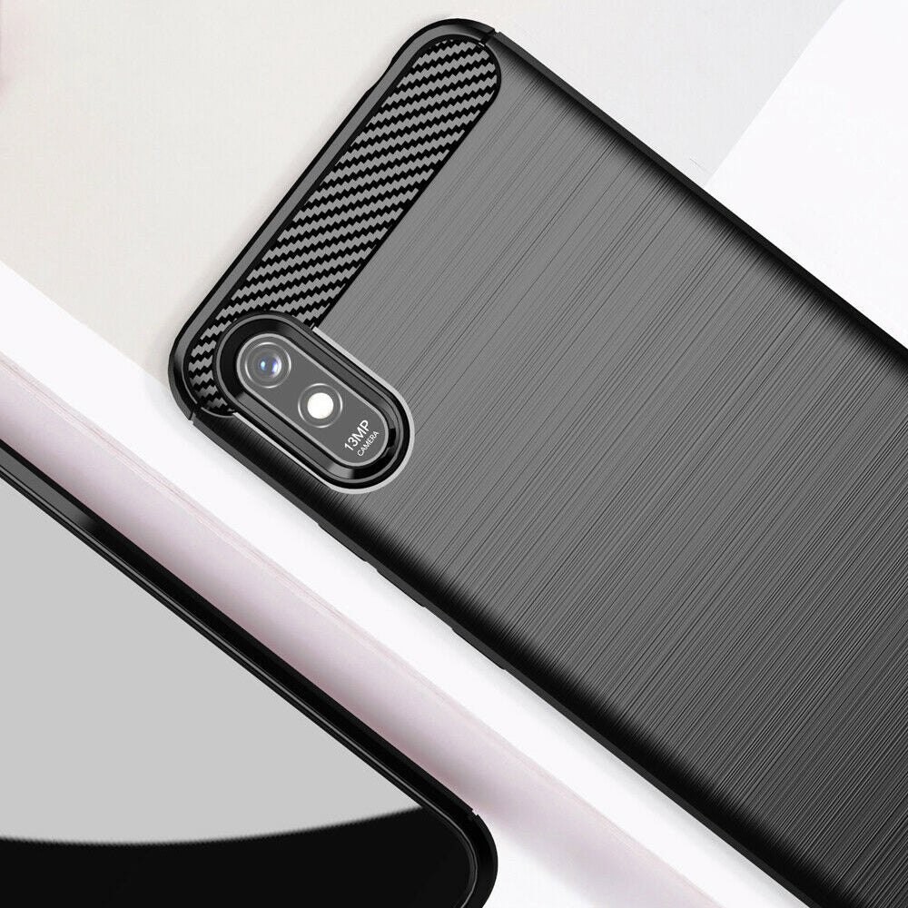 Funda para Xiaomi Redmi 9AT / 9A, Techsuit, Carbono, Negra