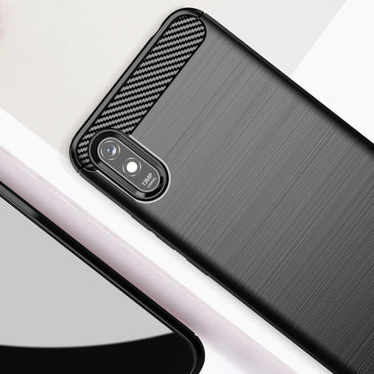 Funda para Xiaomi Redmi 9AT / 9A, Techsuit, Carbono, Negra