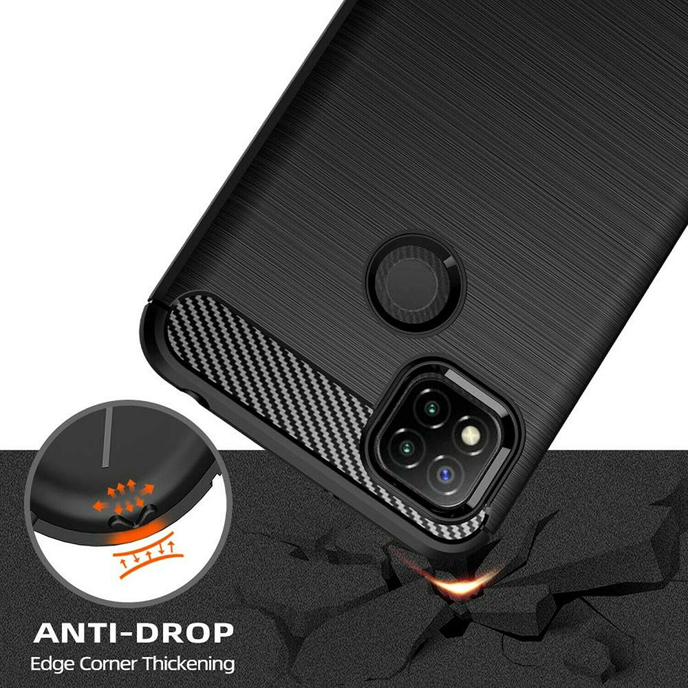 Funda para Xiaomi Redmi 9C NFC / 9C, Techsuit, Carbono, Negra