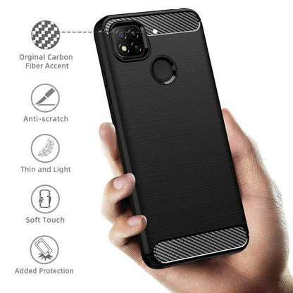 Funda para Xiaomi Redmi 9C NFC / 9C, Techsuit, Carbono, Negra