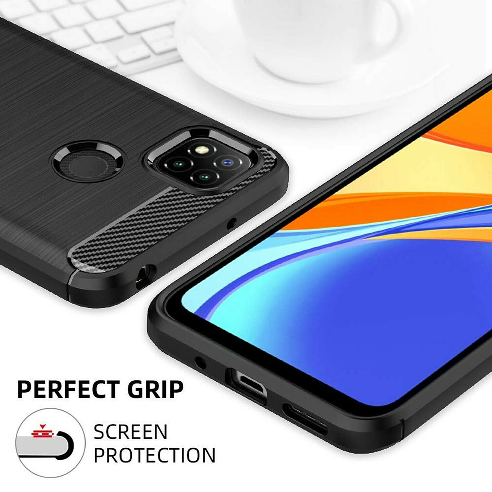 Funda para Xiaomi Redmi 9C NFC / 9C, Techsuit, Carbono, Negra