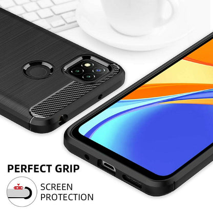 Funda para Xiaomi Redmi 9C NFC / 9C, Techsuit, Carbono, Negra