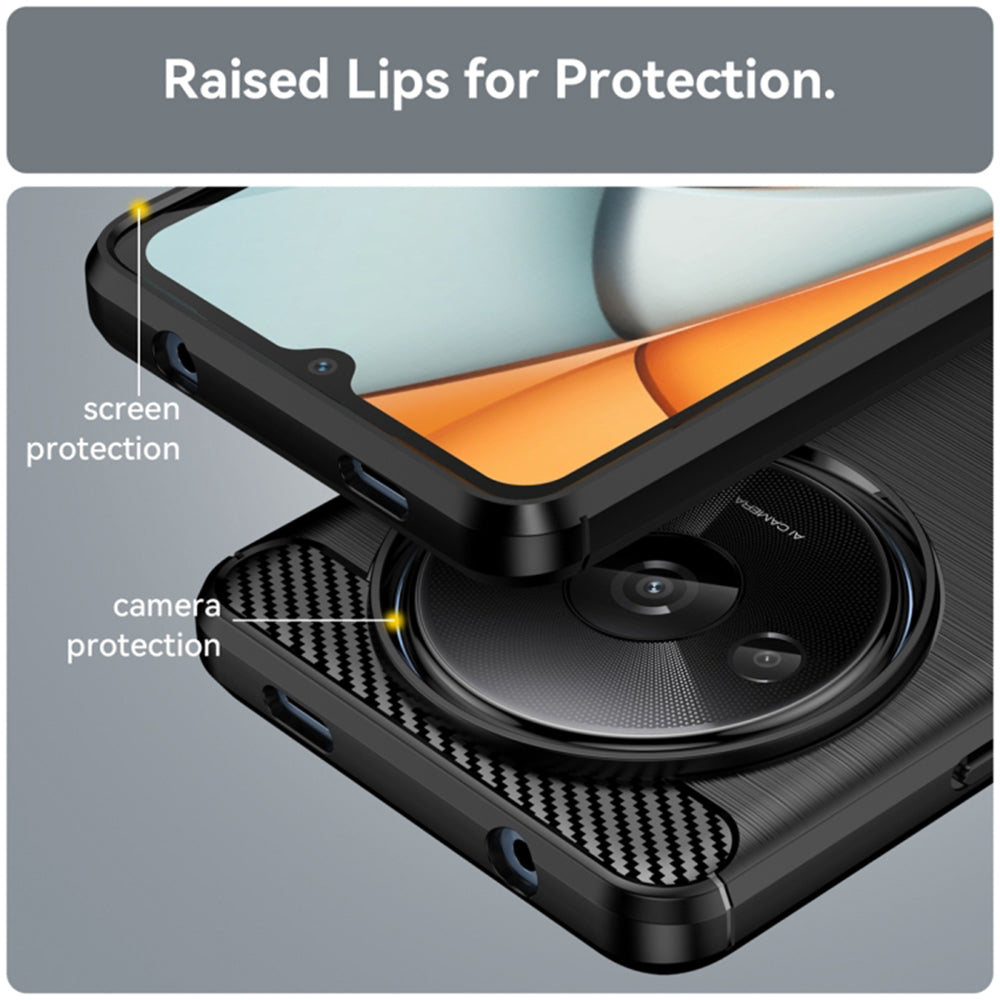 Funda para Xiaomi Redmi A3x / A3, Techsuit, Carbono, Negra