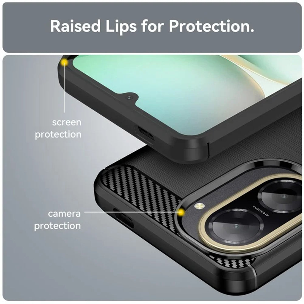 Funda para Xiaomi Redmi A5 4G (Estándar), Techsuit, Carbono, Negra