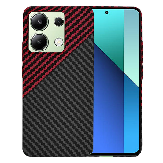 Funda para Xiaomi Redmi Note 13 4G, Techsuit, Carbonite FiberShell, Negra Roja