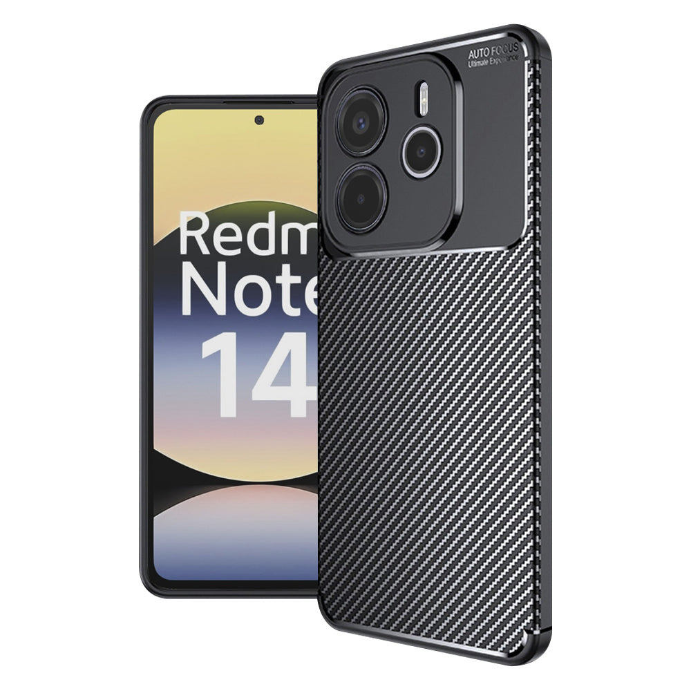 Funda para Xiaomi Redmi Note 14 4G (Regional), Techsuit, Fibra de Carbon, Negra