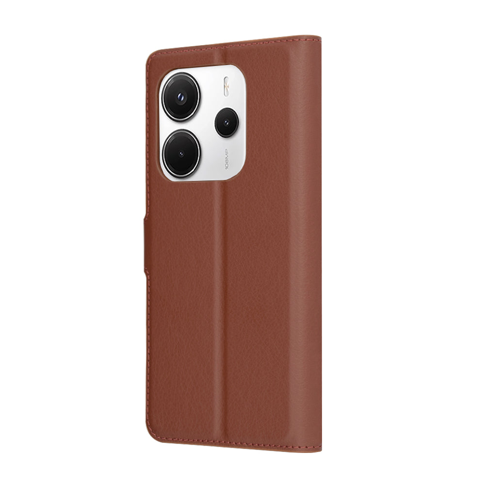Funda para Xiaomi Redmi Note 14 4G (Regional), Techsuit, Folio de cuero, Marrón