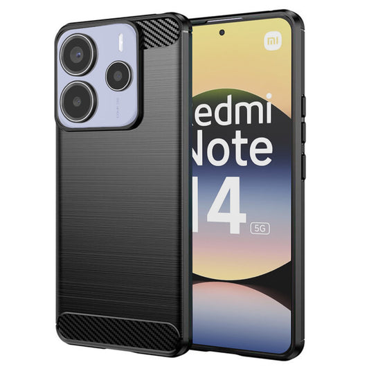 Funda para Xiaomi Redmi Note 14 5G, Techsuit, Carbono, Negra