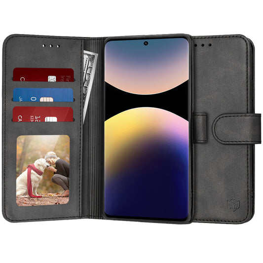 Funda para Xiaomi Redmi Note 14 Pro 4G, Techsuit, Diary Book, Negra