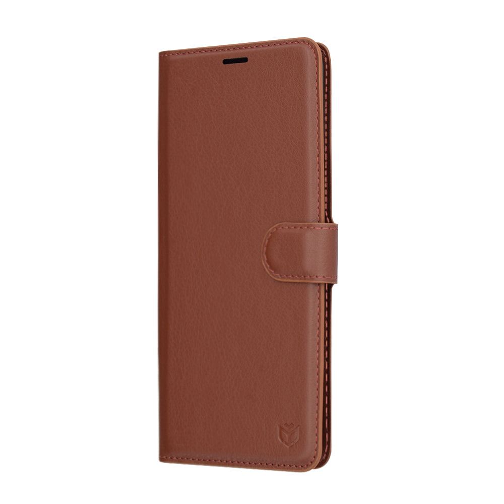 Funda para Xiaomi Redmi Note 14 Pro 4G, Techsuit, Leather Folio, Marrón