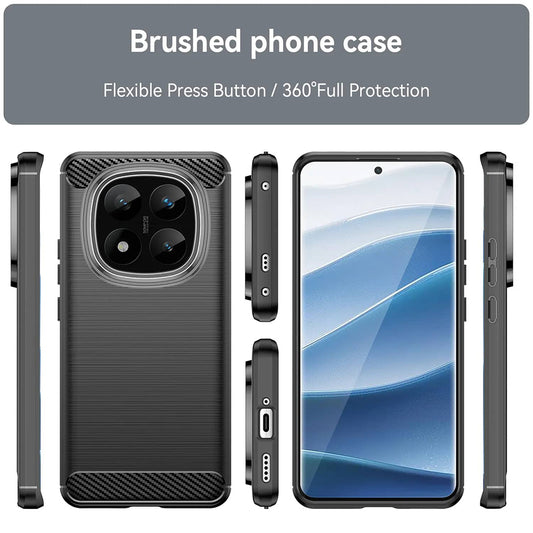 Funda para Xiaomi Redmi Note 14 Pro+ 5G, Techsuit, Carbono, Negra