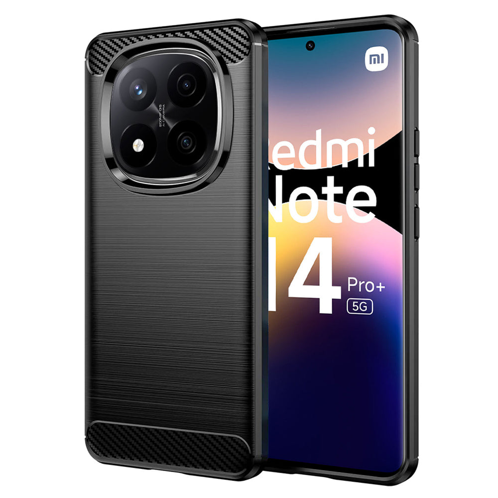 Funda para Xiaomi Redmi Note 14 Pro+ 5G, Techsuit, Carbono, Negra
