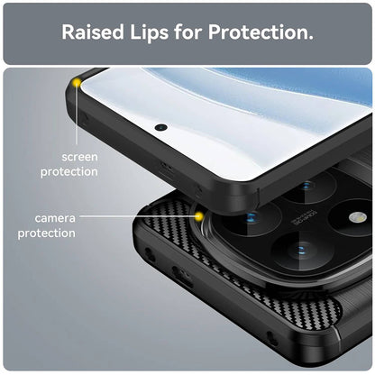 Funda para Xiaomi Redmi Note 14 Pro+ 5G, Techsuit, Carbono, Negra