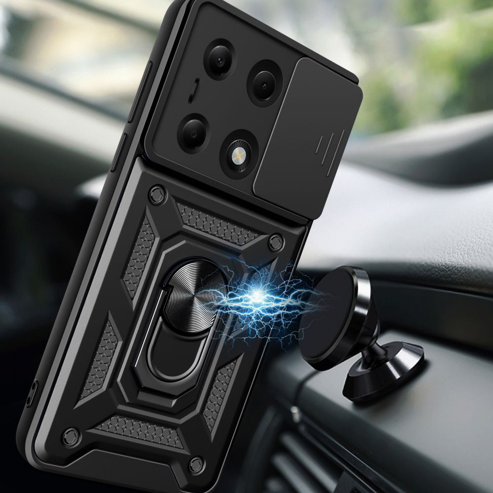 Funda para Xiaomi Redmi Note 14S / Note 13 Pro 4G / Poco M6 Pro 4G, Techsuit, CamShield, Negra