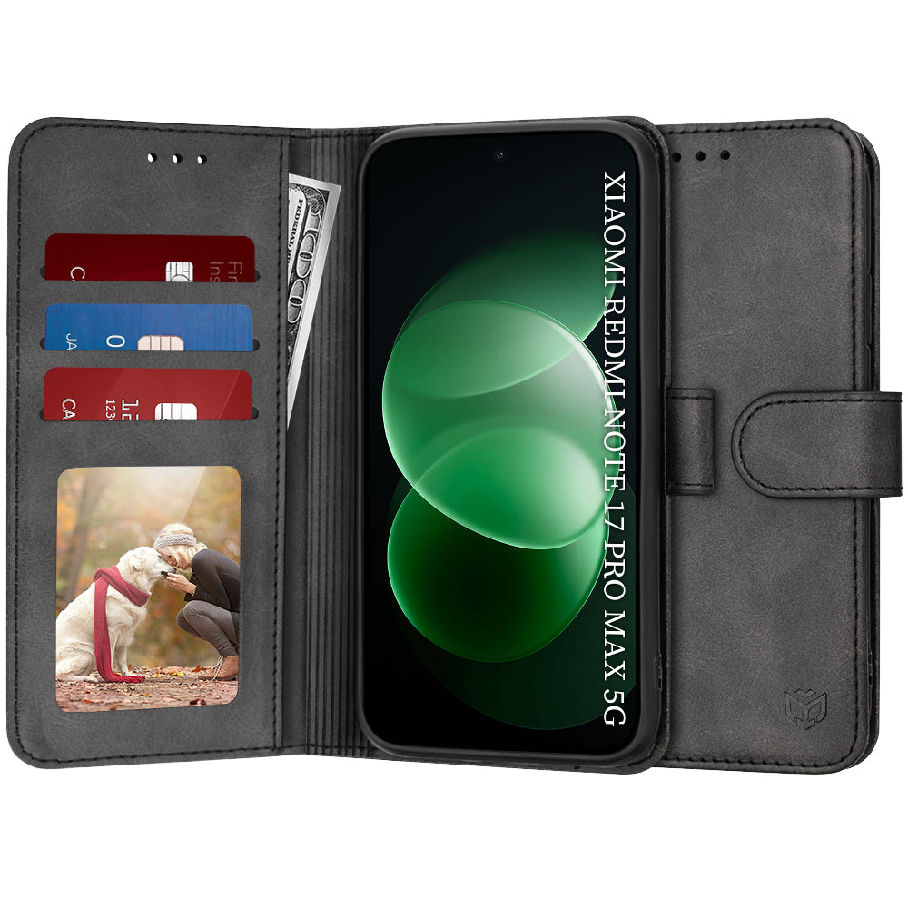 Funda para Xiaomi Redmi Note 17 Pro Max, Techsuit, Diary Book, negra