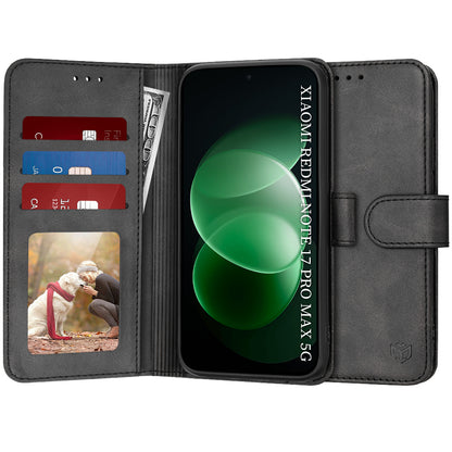 Funda para Xiaomi Redmi Note 17 Pro Max, Techsuit, Diary Book, negra