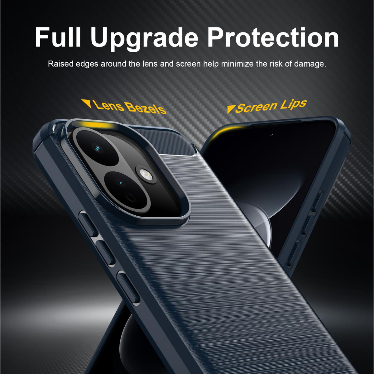 Funda para Xiaomi Redmi Note 17 Pro, Techsuit, Carbono, Azul