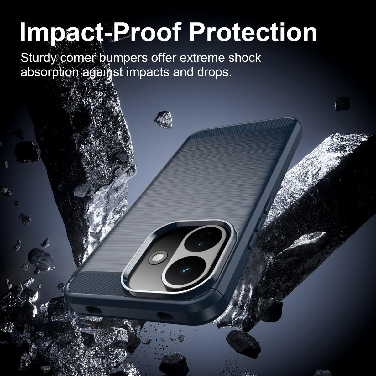 Funda para Xiaomi Redmi Note 17 Pro, Techsuit, Carbono, Azul
