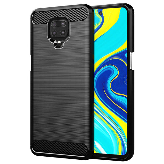 Funda para Xiaomi Redmi Note 9S / Note 9 Pro / Note 9 Pro Max, Techsuit, Carbono, Negra