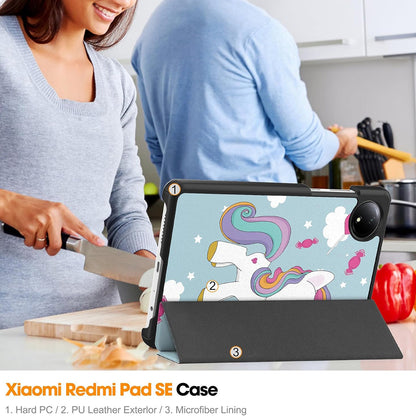 Funda para Xiaomi Redmi Pad SE 8.7, Techsuit, FoldPro Unicorn, Multicolor