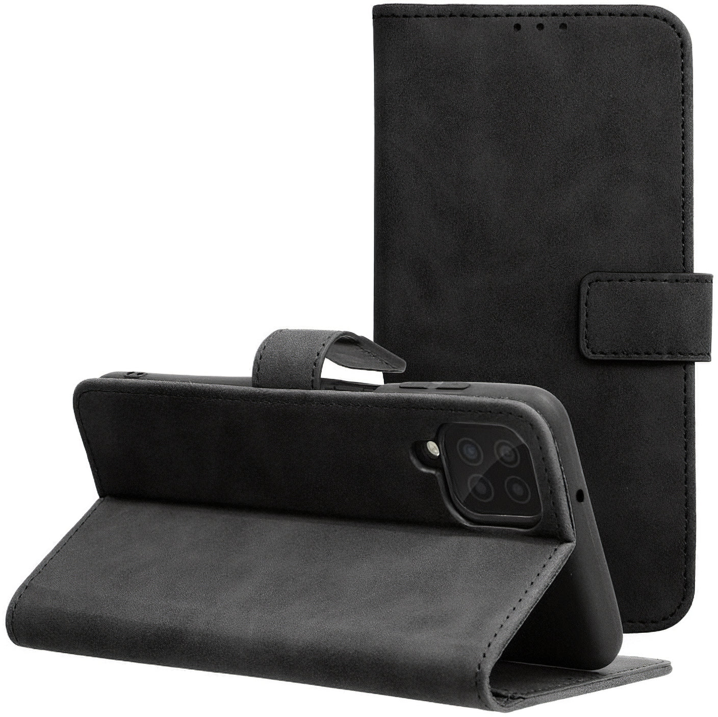 Funda para Samsung Galaxy A12 Nacho A127 / M12 M127 / A12 A125, Forcell, Tender Book, Negro