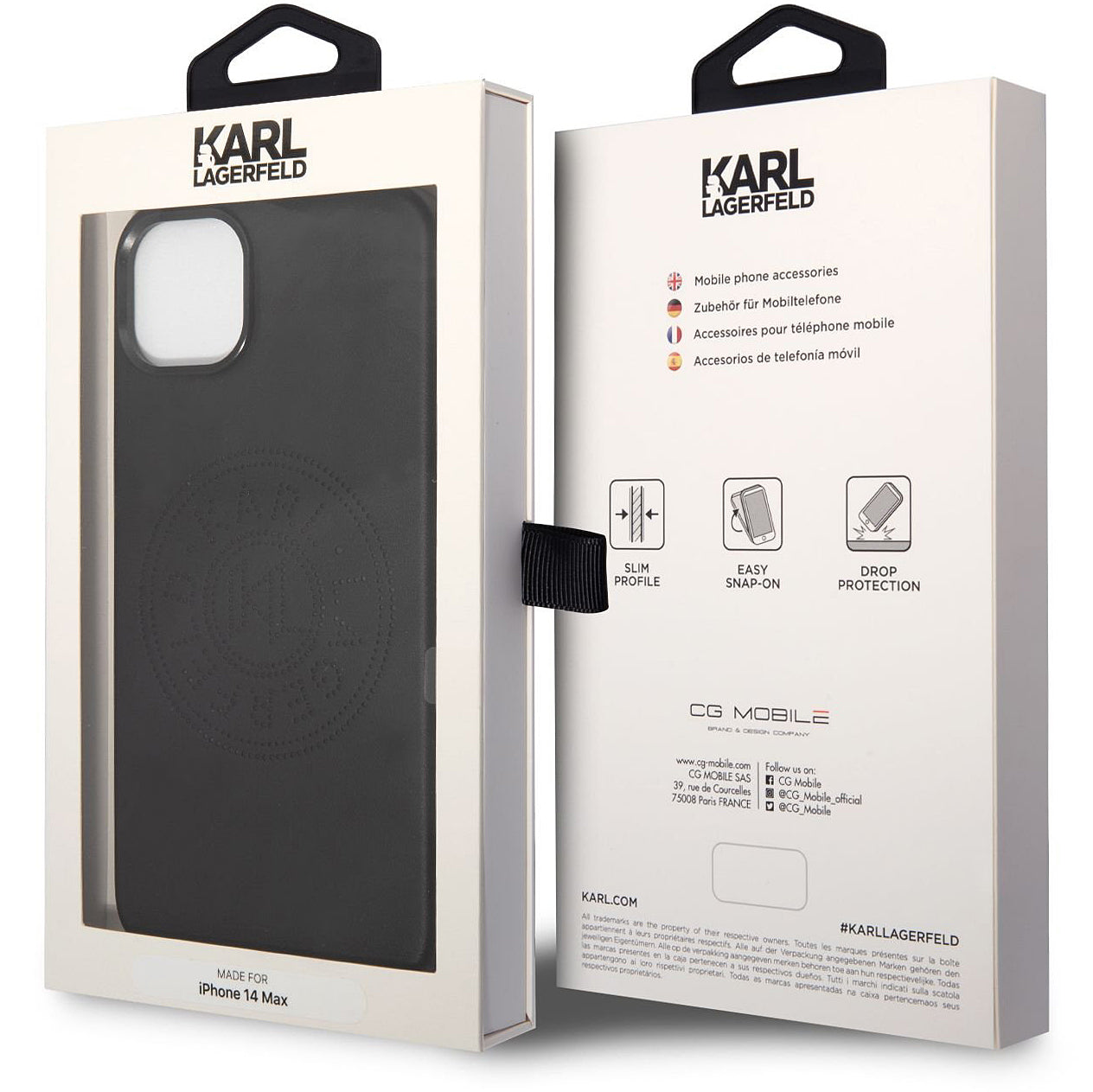 Case for Apple iPhone 14 Plus, Karl Lagerfeld, Perforated Logo, Black
