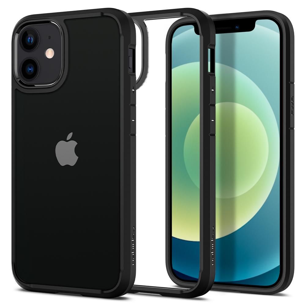 Funda para Apple iPhone 12 / 12 Pro, Spigen, Ultra Hybrid, Negra ACS01703