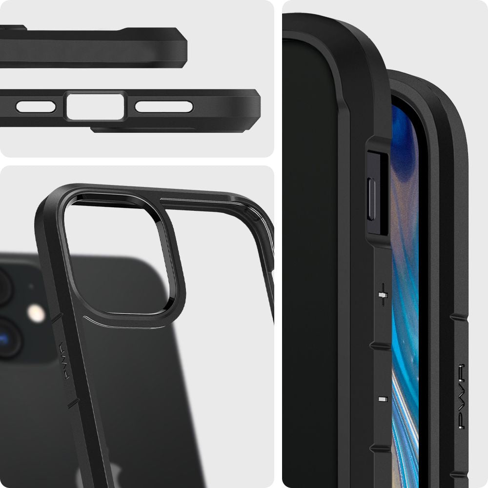 Funda para Apple iPhone 12 / 12 Pro, Spigen, Ultra Hybrid, Negra ACS01703