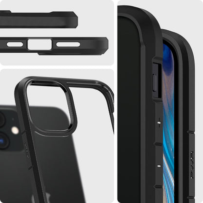 Funda para Apple iPhone 12 / 12 Pro, Spigen, Ultra Hybrid, Negra ACS01703