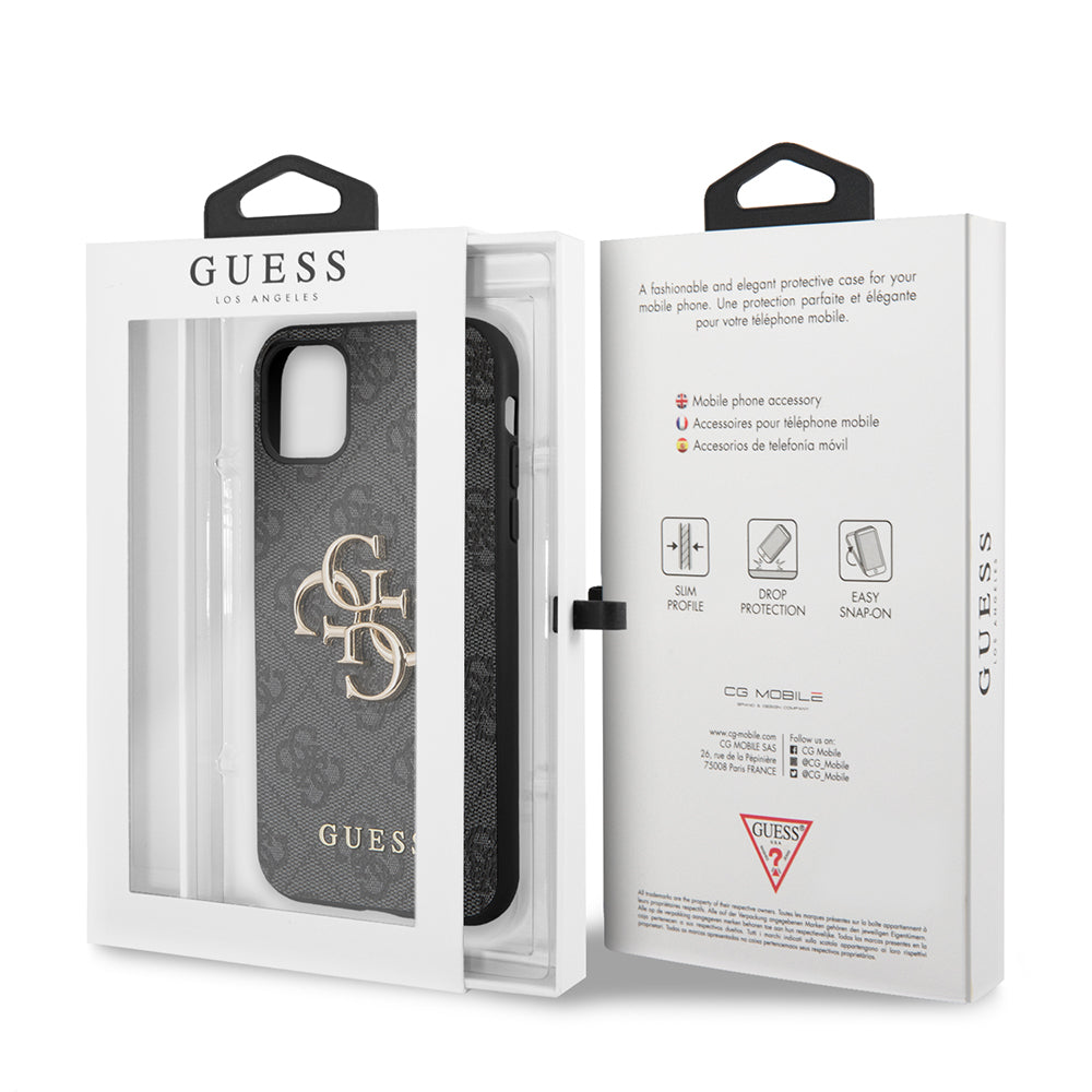 Funda para Apple iPhone 11, Guess, 4G Metal Logo, Gris