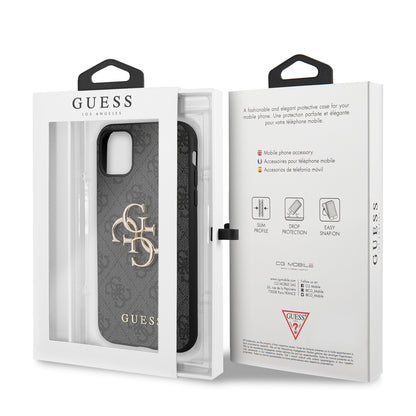 Funda para Apple iPhone 11, Guess, 4G Metal Logo, Gris