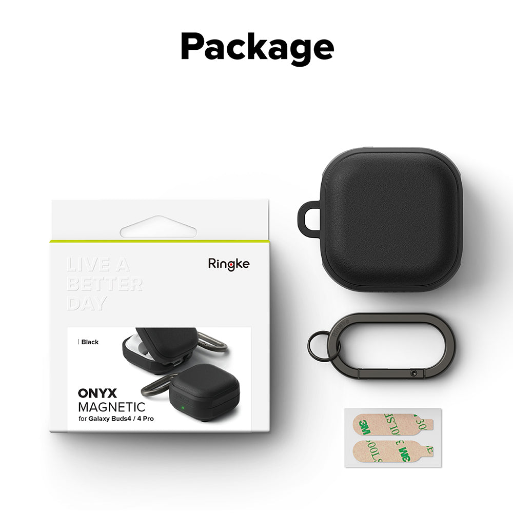 Funda Ringke Onyx Magnética para Samsung Galaxy Buds4 / Buds4 Pro, Negra