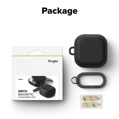 Funda Ringke Onyx Magnética para Samsung Galaxy Buds4 / Buds4 Pro, Negra