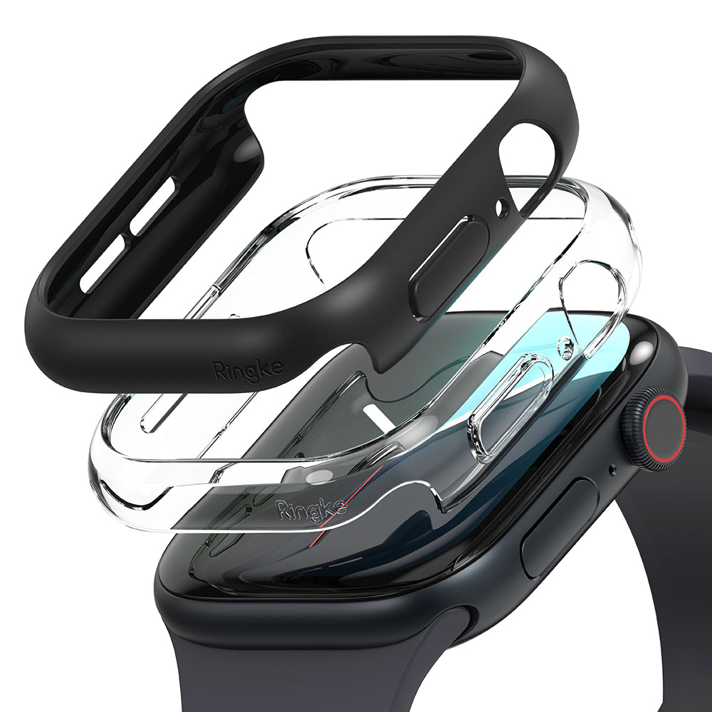 Funda Ringke Slim para Apple Watch Series 10 / 11 46mm, Set de 2 piezas, Negra Mate / Transparente