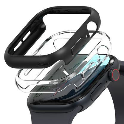 Funda Ringke Slim para Apple Watch Series 10 / 11 46mm, Set de 2 piezas, Negra Mate / Transparente