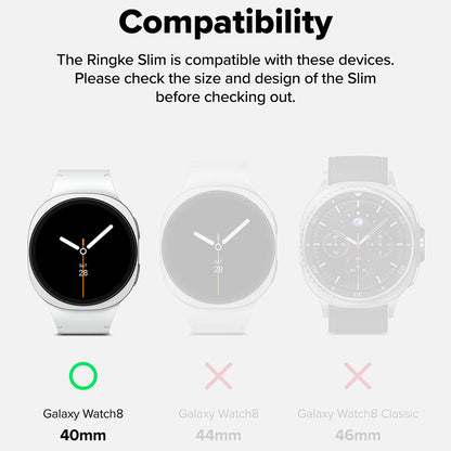 Ringke Slim Case for Samsung Galaxy Watch8 40mm, Set of 2, Matte Black