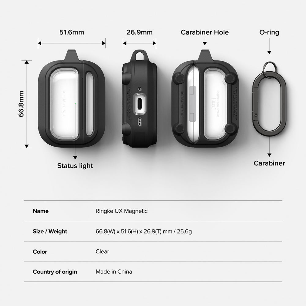 Funda Ringke UX para Apple AirPods Pro 3, Transparente
