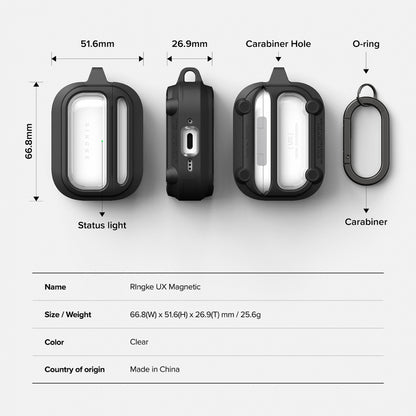 Funda Ringke UX para Apple AirPods Pro 3, Transparente