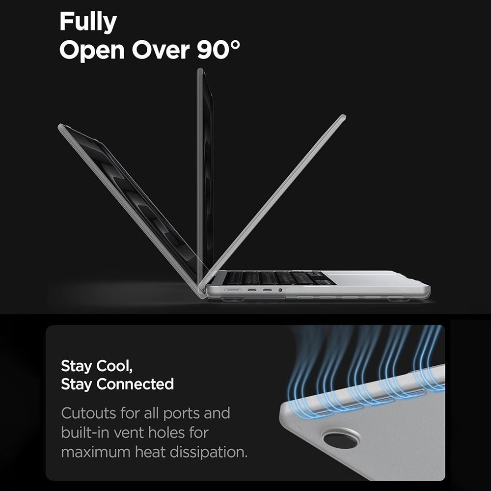 Funda Spigen Airskin para Apple MacBook Pro 16 pulgadas (2026) / (2024) / (2023) / (2021), Transparente Satinada ACS11526