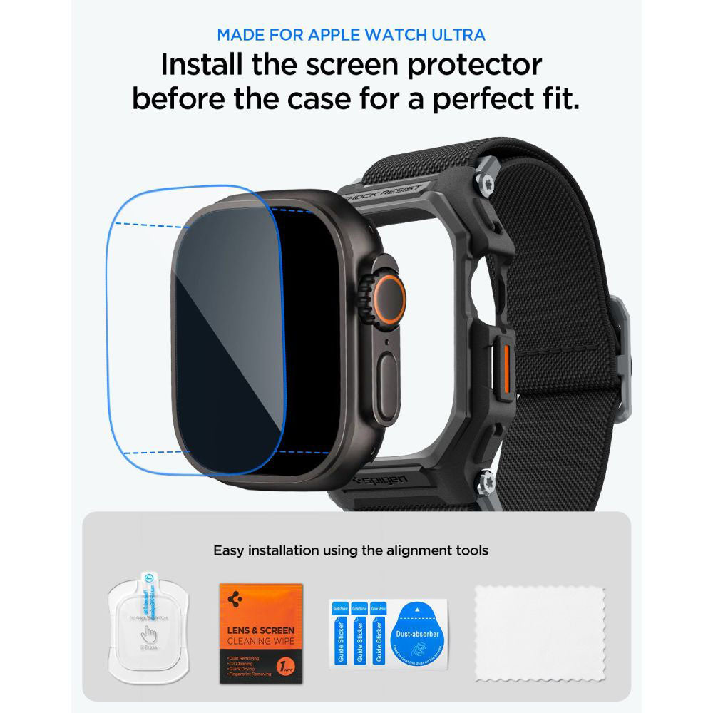 Funda Spigen Lite Fit Pro con Protector de Pantalla para Apple Watch Ultra Series, Negra Mate ACS11415