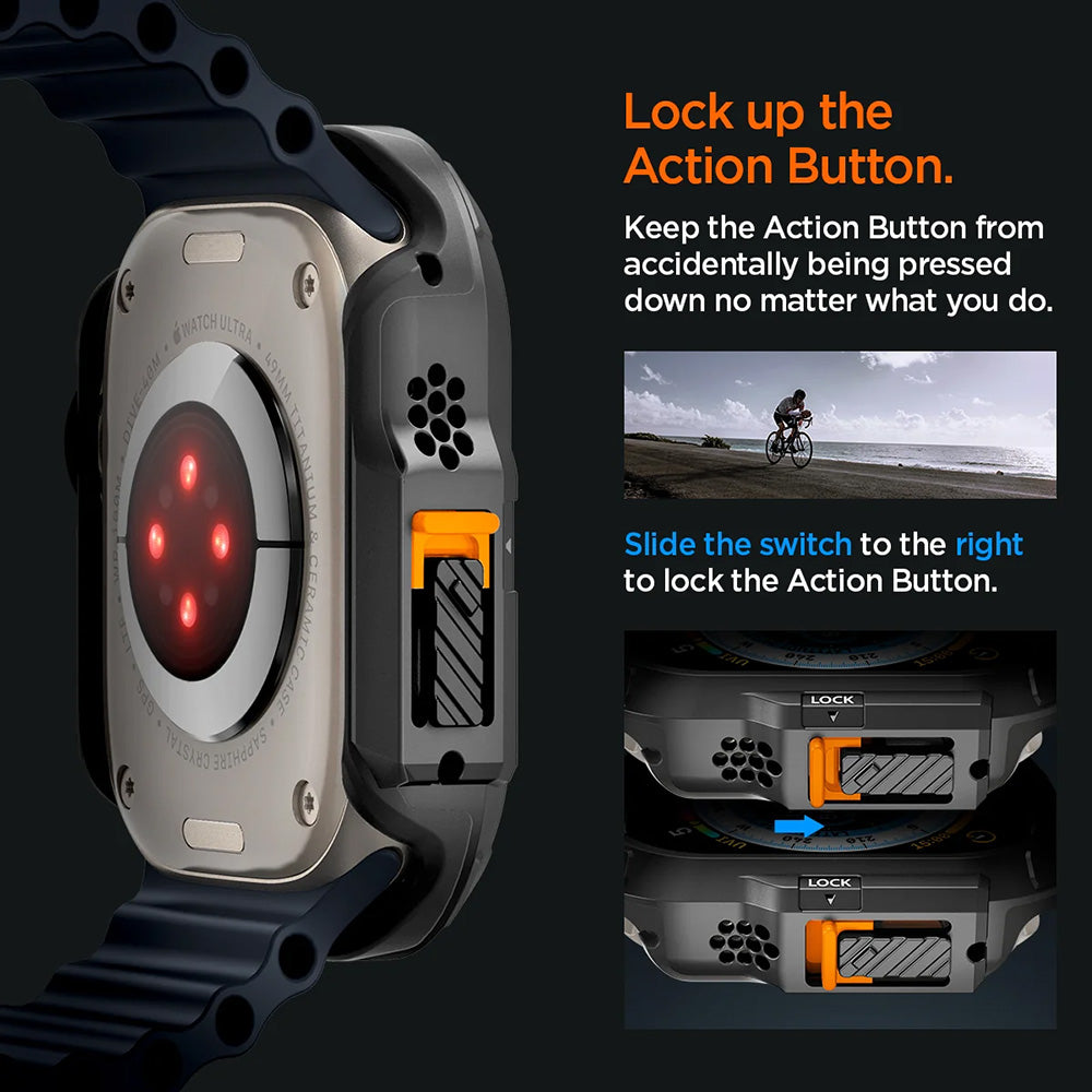 Funda Spigen Lock Fit para Apple Watch Ultra Series, Negra Mate ACS06208