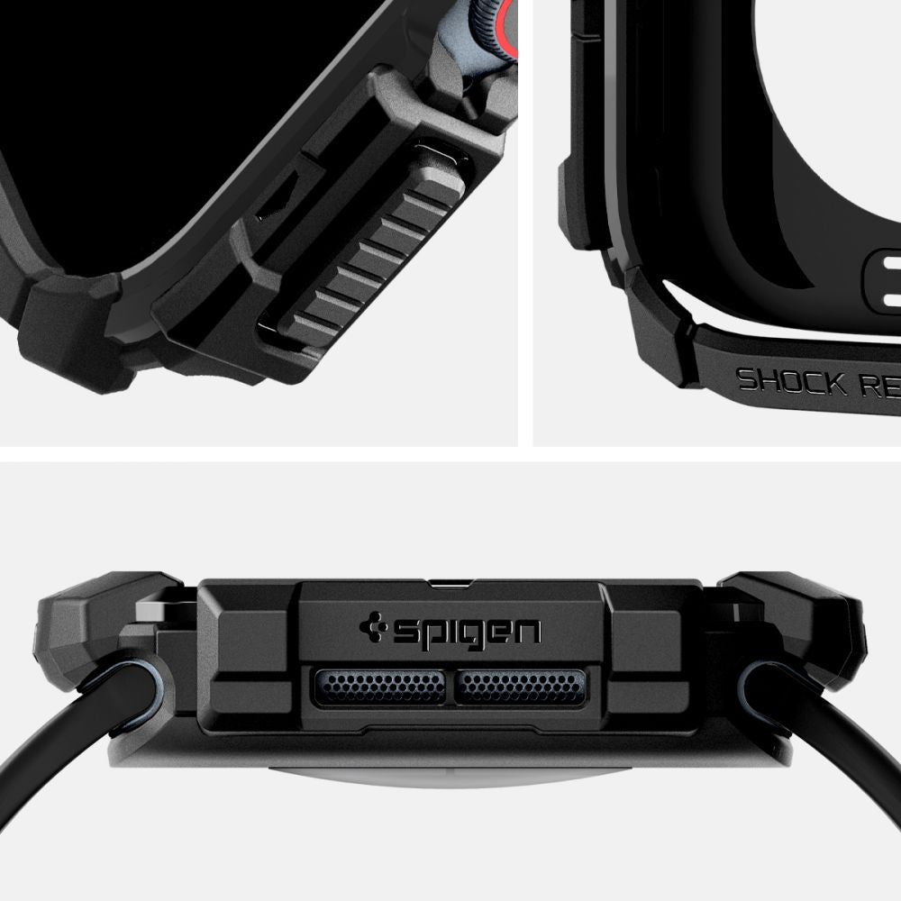Funda Spigen Rugged Armor para Apple Watch Series 10 / 11 42mm, Negra ACS08585