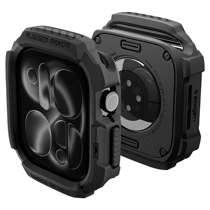 Funda Spigen Rugged Armor para Apple Watch Series 12 46mm, Negra Mate ACS11886