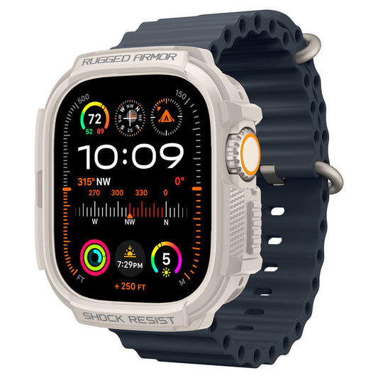 Funda Spigen Rugged Armor para Apple Watch Ultra Series, Beige ACS07381