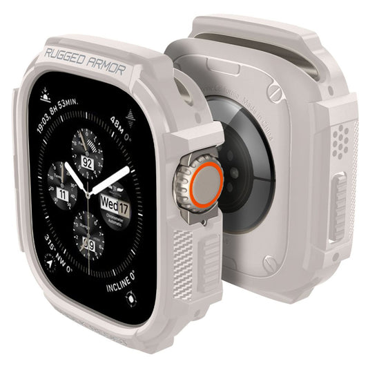 Funda Spigen Rugged Armor para Apple Watch Ultra Series, Beige ACS07381