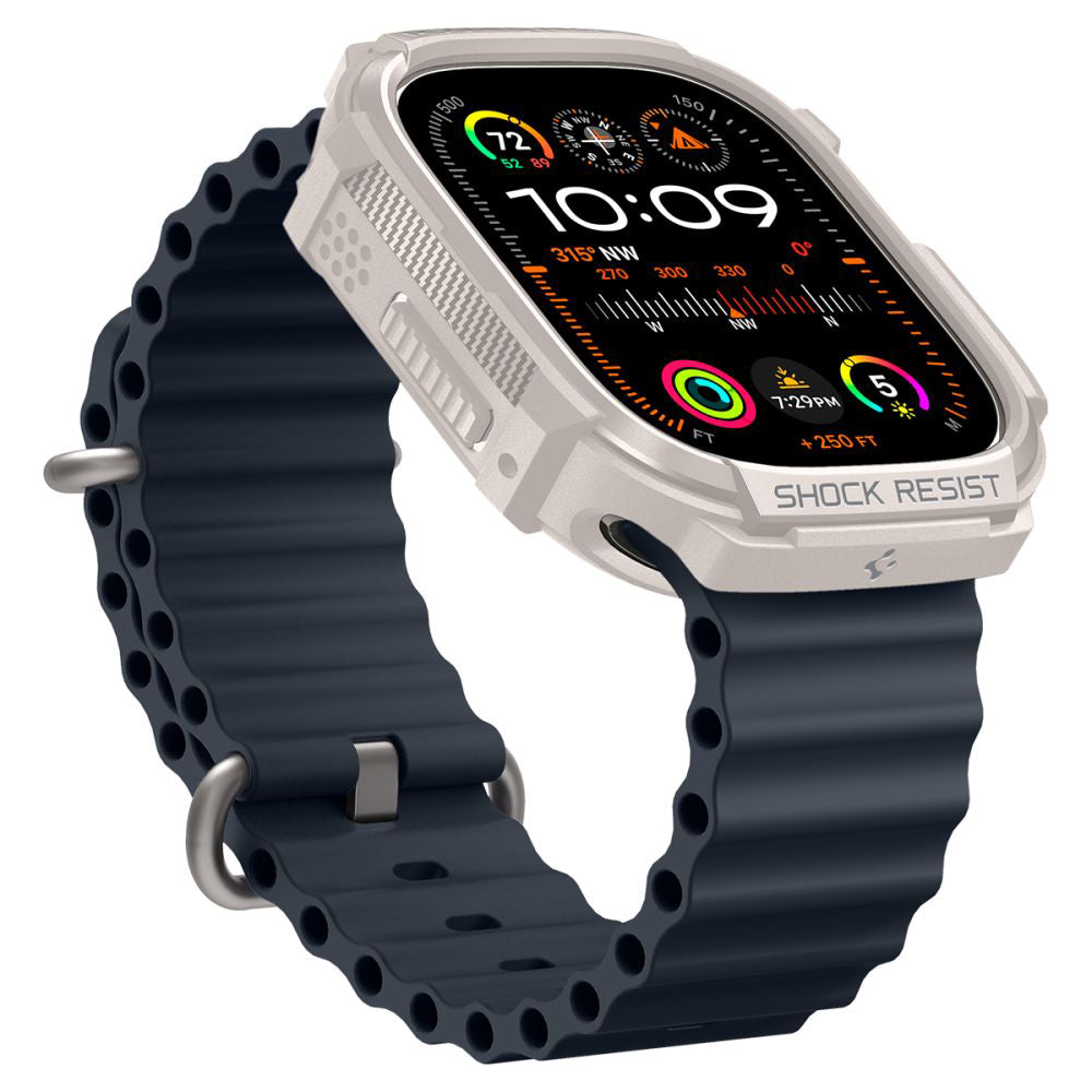 Funda Spigen Rugged Armor para Apple Watch Ultra Series, Beige ACS07381