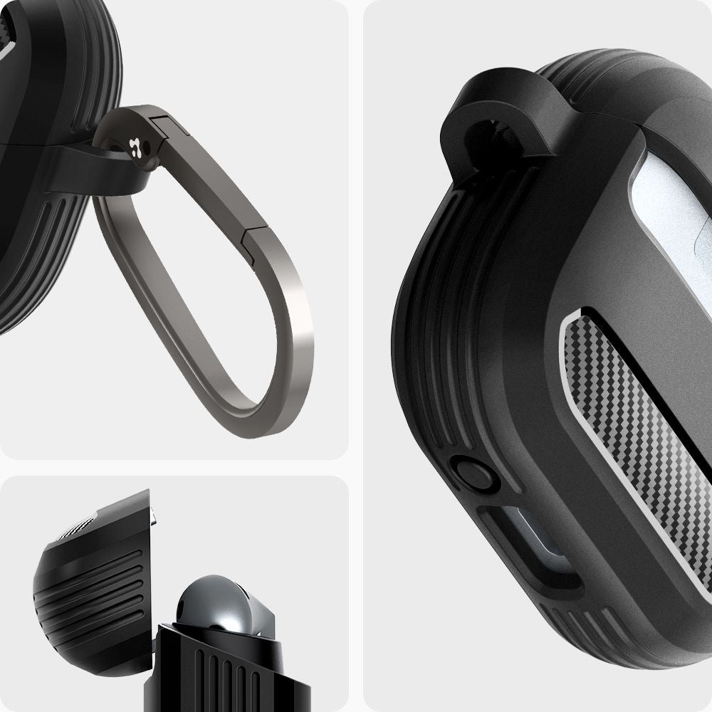 Funda Spigen Rugged Armor para Samsung Galaxy Buds3 FE / Buds3 Pro / Buds3, Negra ACS08330