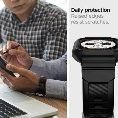 Funda Spigen Rugged Armor Pro para Apple Watch 44mm Series, Negra 062CS25324